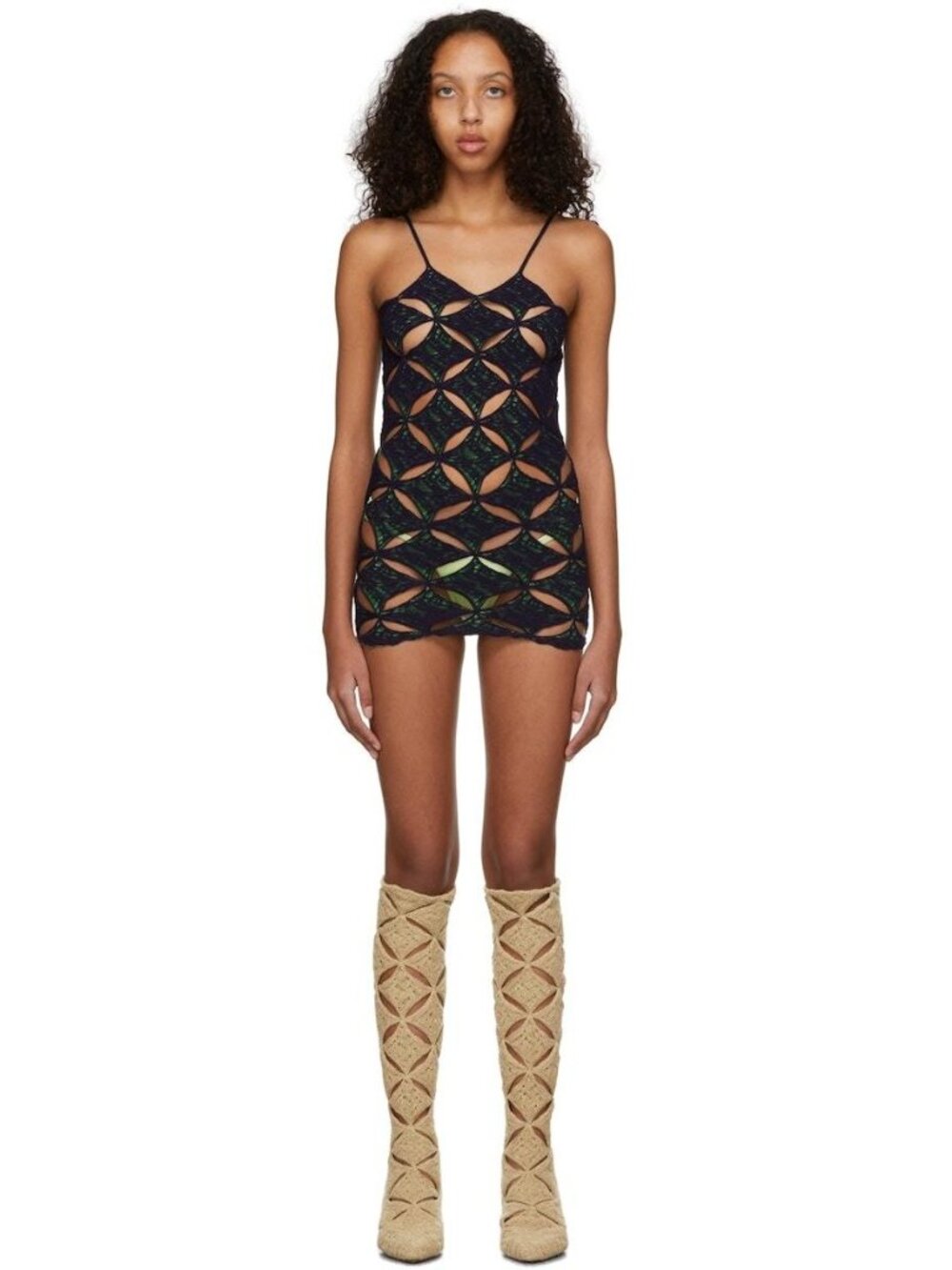 Isa Boulder First Argyle Mini Dress Coverup Champagne Illusion NWT S Resortwear - Picture 13 of 14